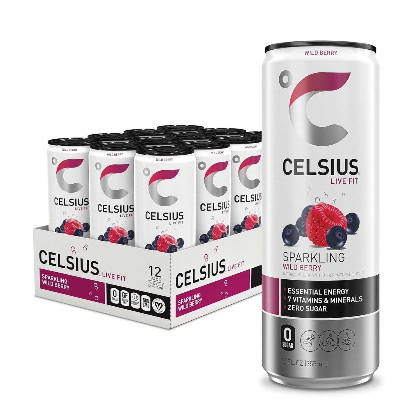 CELSIUS Sparkling Orange, Functional Essential Energy Drink 12 Fl Oz