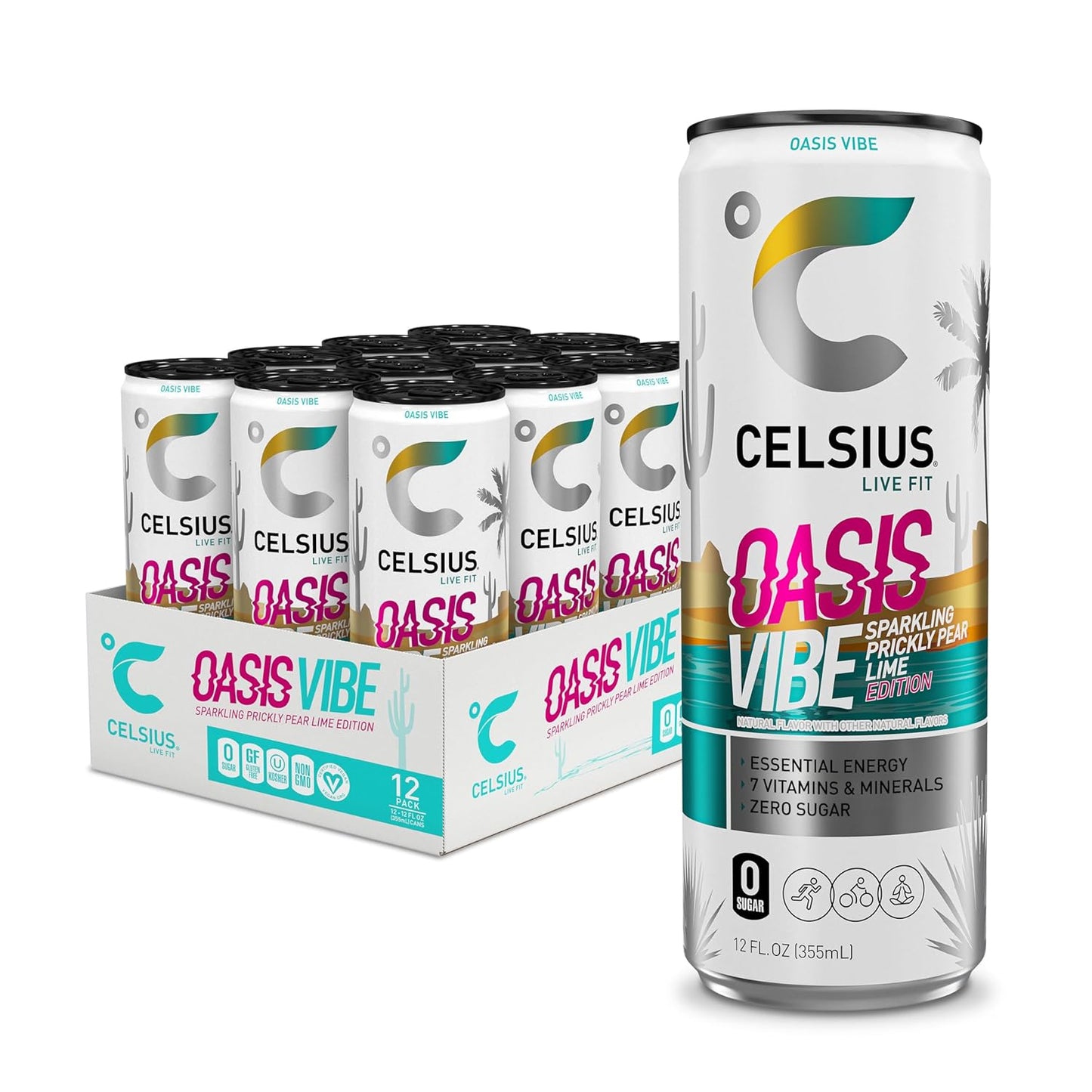 CELSIUS Sparkling Orange, Functional Essential Energy Drink 12 Fl Oz