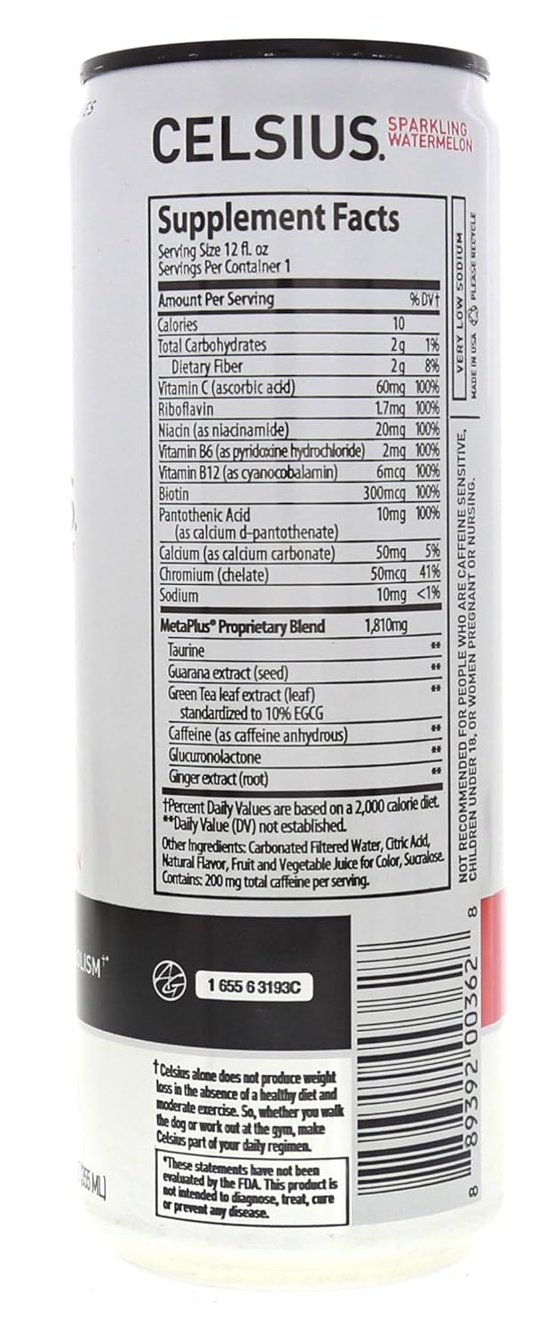 CELSIUS Sparkling Orange, Functional Essential Energy Drink 12 Fl Oz