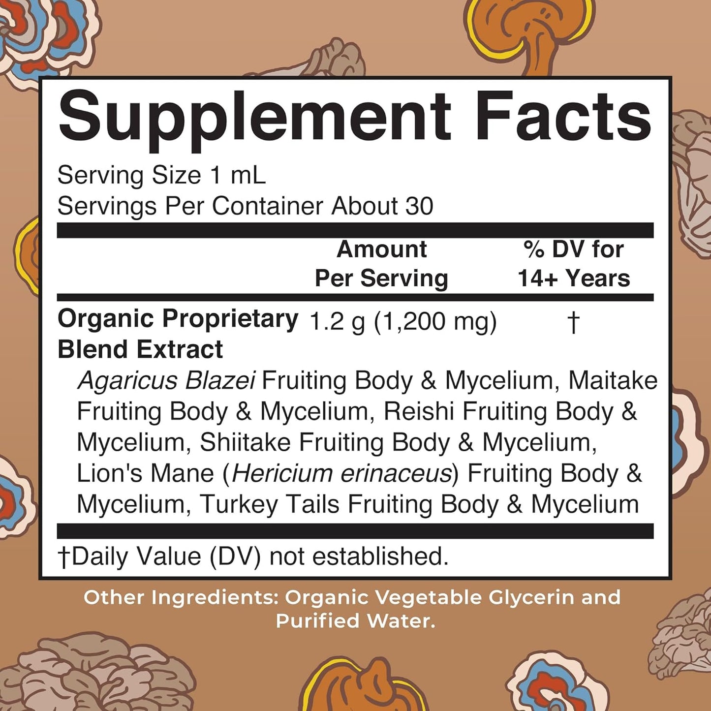 MaryRuth Organics USDA Mushroom Complex | Herbal Liquid Drops | Supplement | Lion's Mane | Reishi Mushroom | Shiitake Mushrooms | Non-GMO | Vegan | Alcohol Free Tincture | 30 Servings