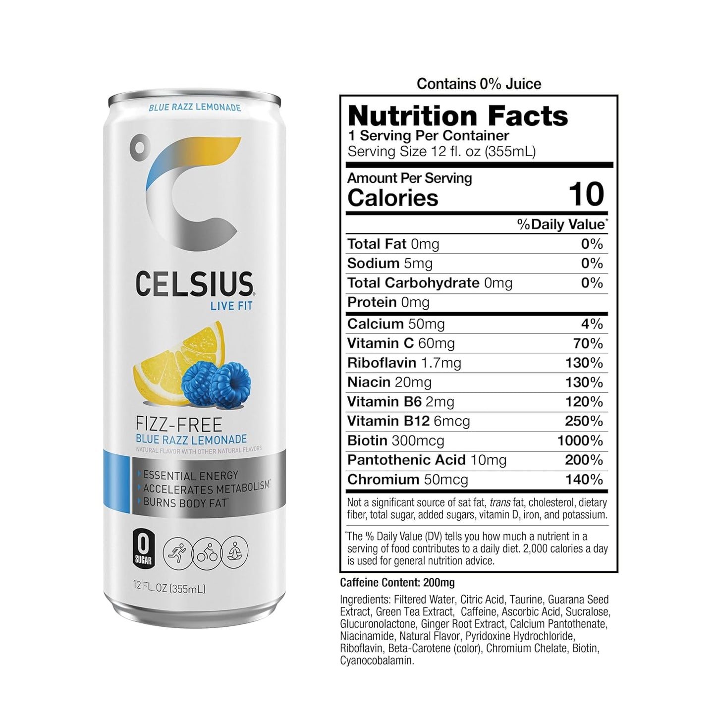 CELSIUS Sparkling Orange, Functional Essential Energy Drink 12 Fl Oz