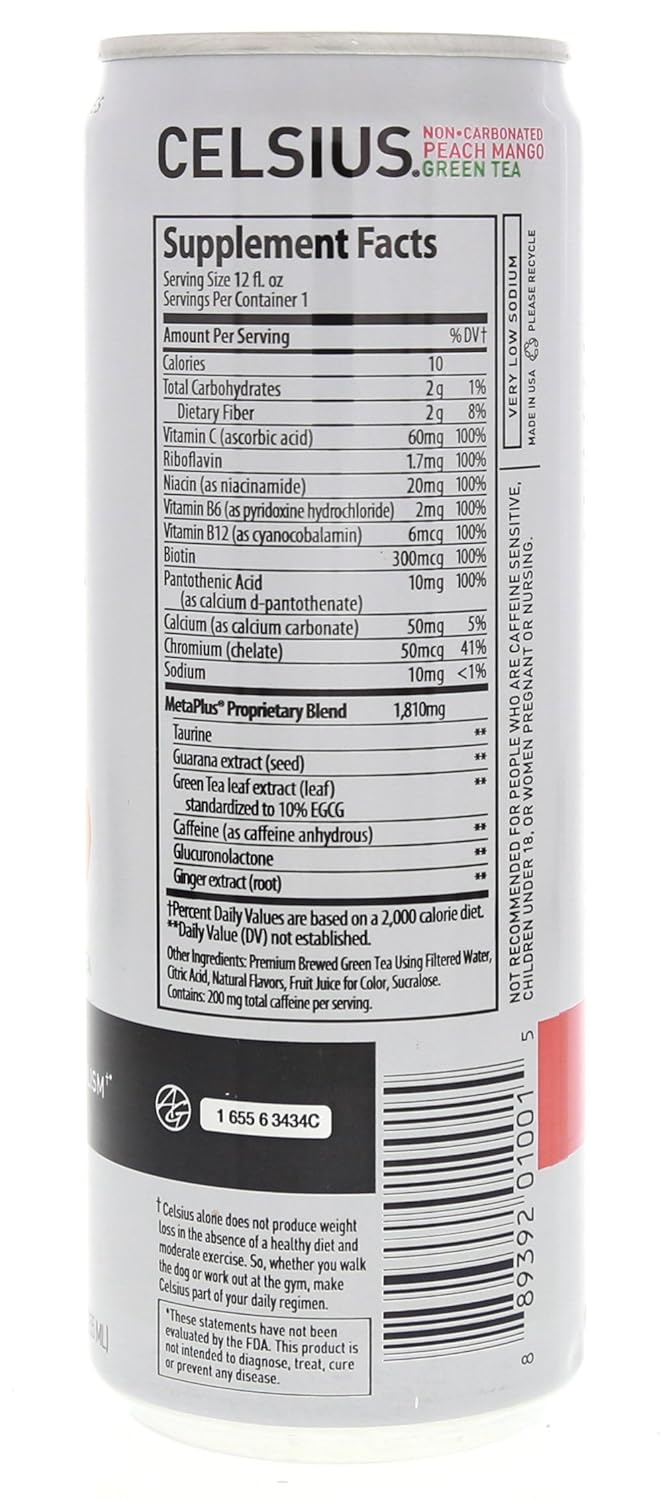 CELSIUS Sparkling Orange, Functional Essential Energy Drink 12 Fl Oz