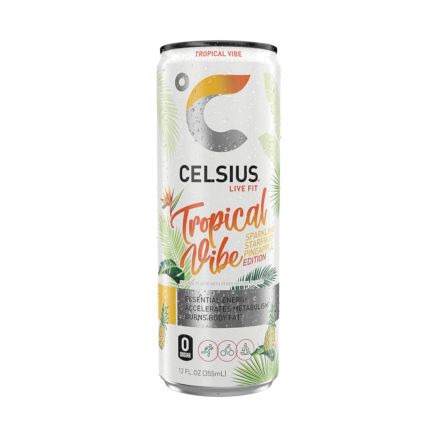 CELSIUS Sparkling Orange, Functional Essential Energy Drink 12 Fl Oz