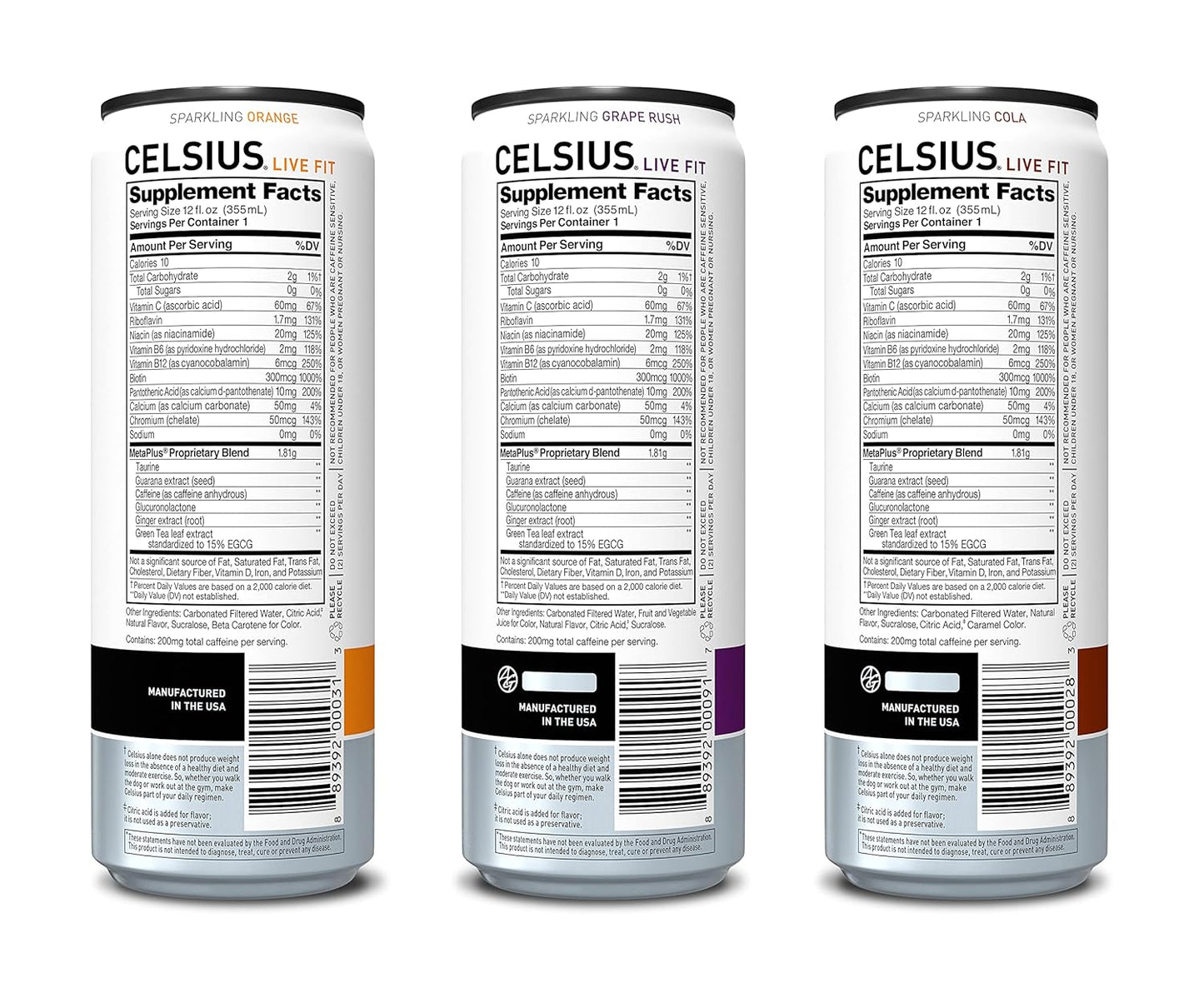 CELSIUS Sparkling Orange, Functional Essential Energy Drink 12 Fl Oz