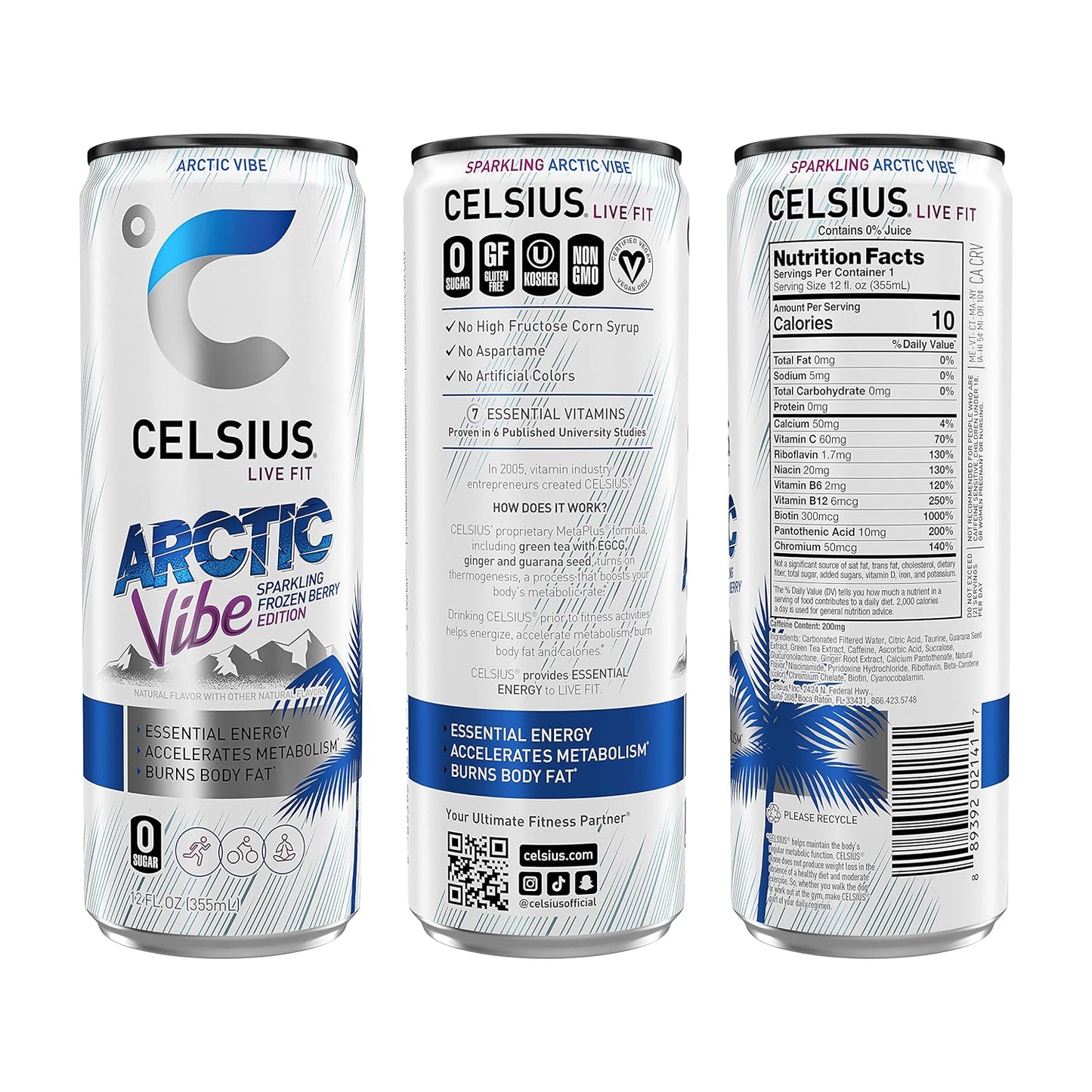 CELSIUS Sparkling Orange, Functional Essential Energy Drink 12 Fl Oz
