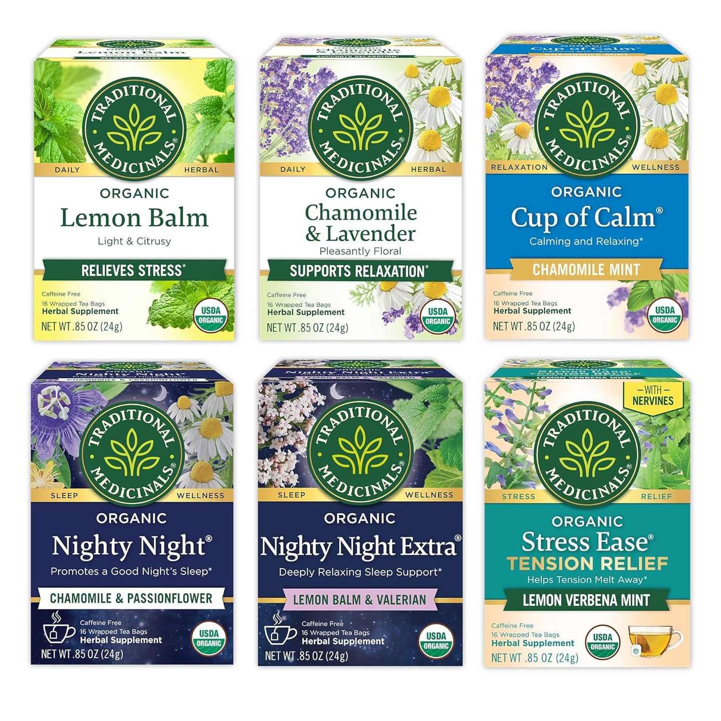 Traditional Medicinals Organic Nighty Night Tea, 16 Tea Bags (Pack of 1)