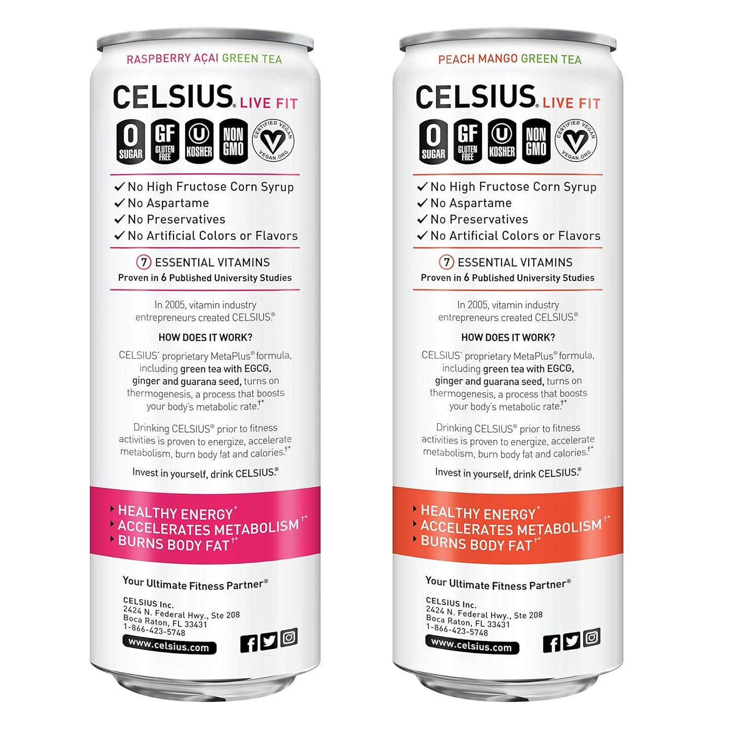 CELSIUS Sparkling Orange, Functional Essential Energy Drink 12 Fl Oz