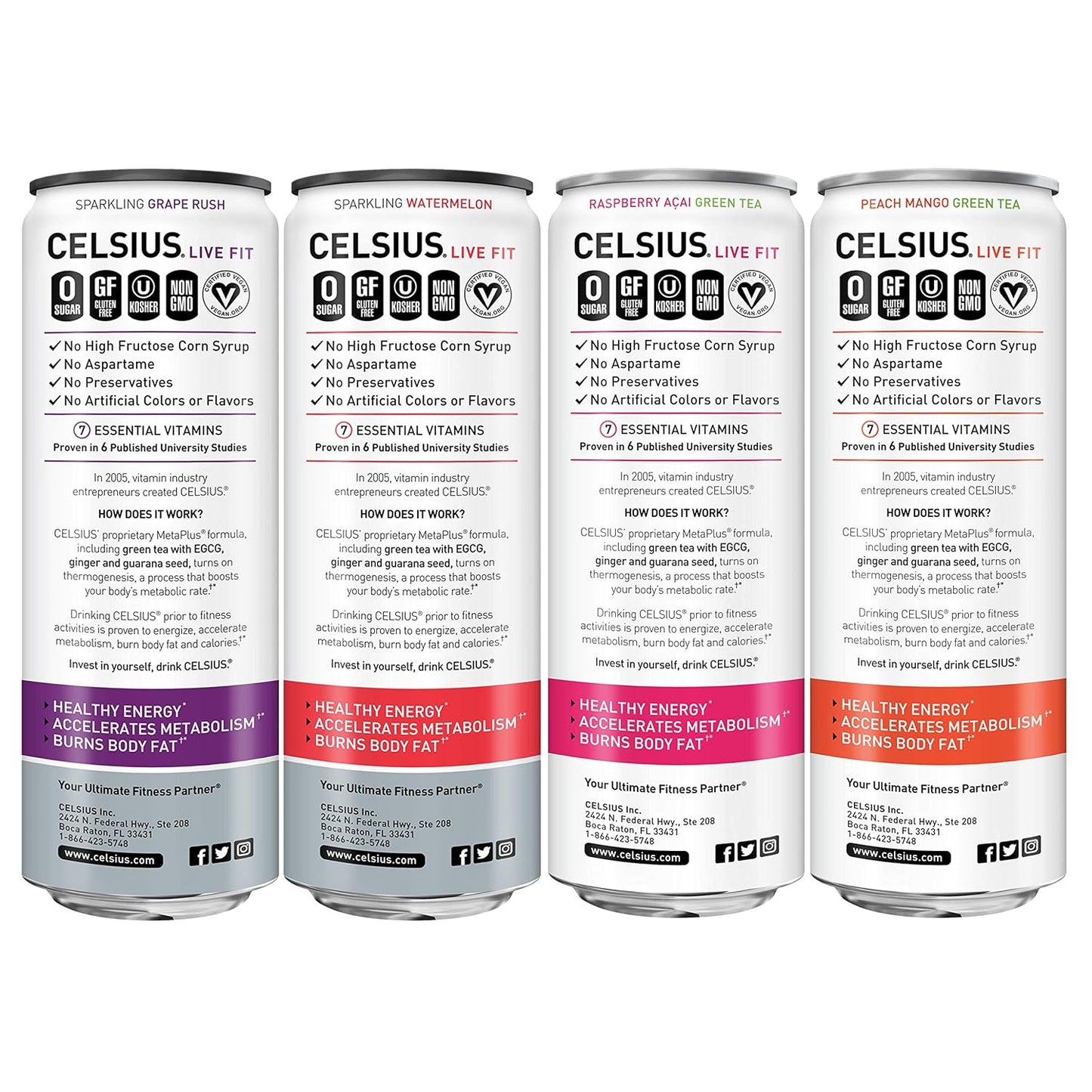 CELSIUS Sparkling Orange, Functional Essential Energy Drink 12 Fl Oz