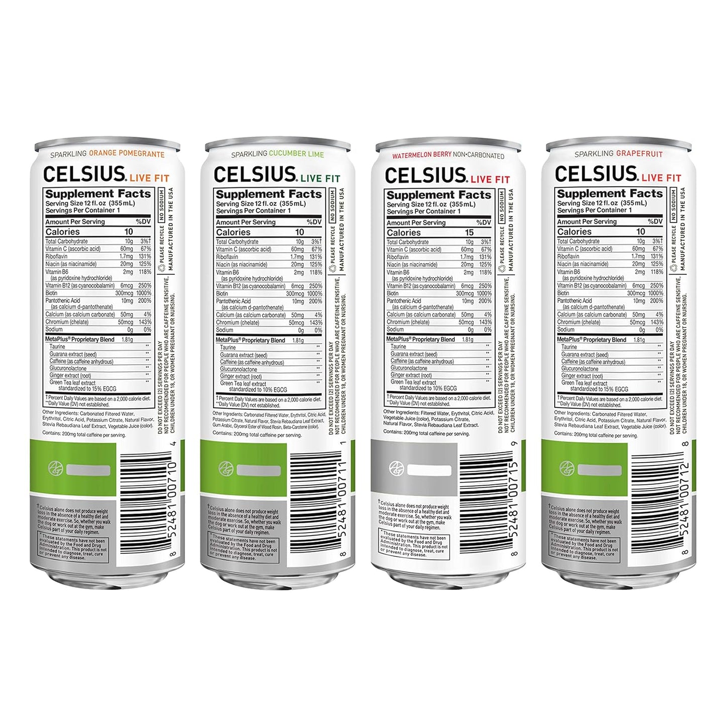 CELSIUS Sparkling Orange, Functional Essential Energy Drink 12 Fl Oz