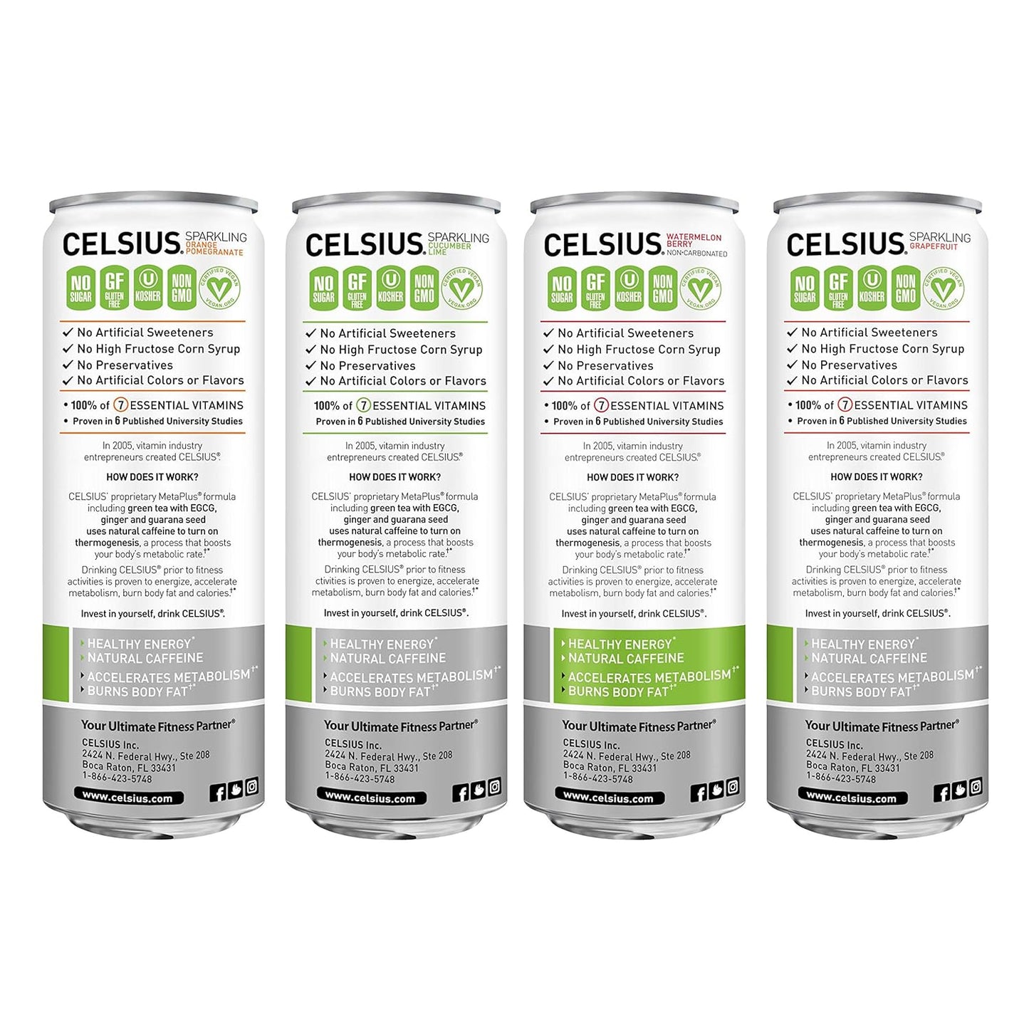 CELSIUS Sparkling Orange, Functional Essential Energy Drink 12 Fl Oz