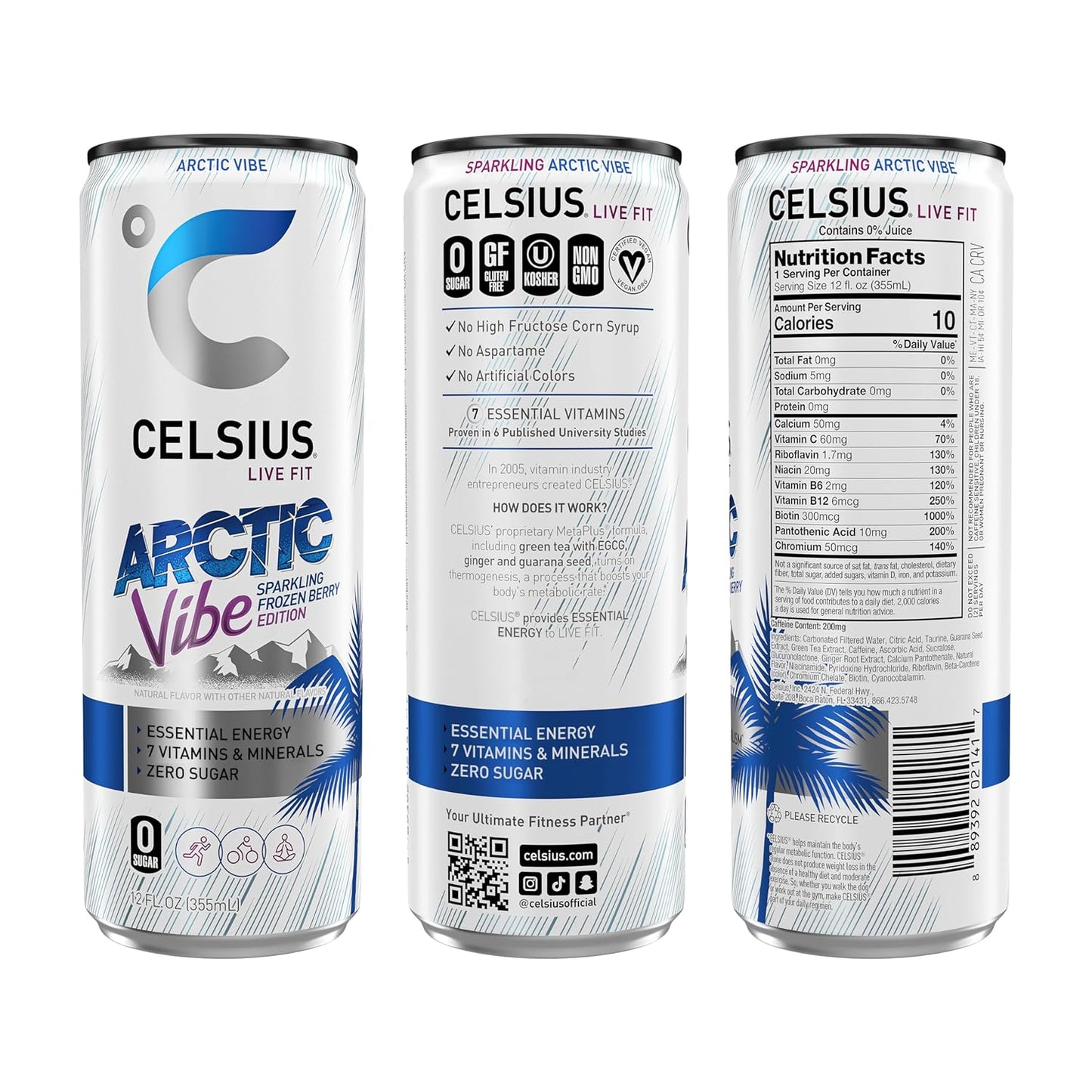 CELSIUS Sparkling Orange, Functional Essential Energy Drink 12 Fl Oz