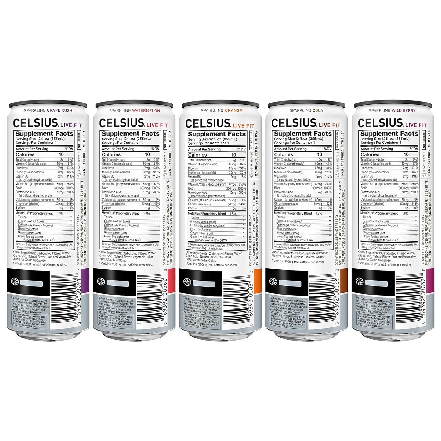 CELSIUS Sparkling Orange, Functional Essential Energy Drink 12 Fl Oz