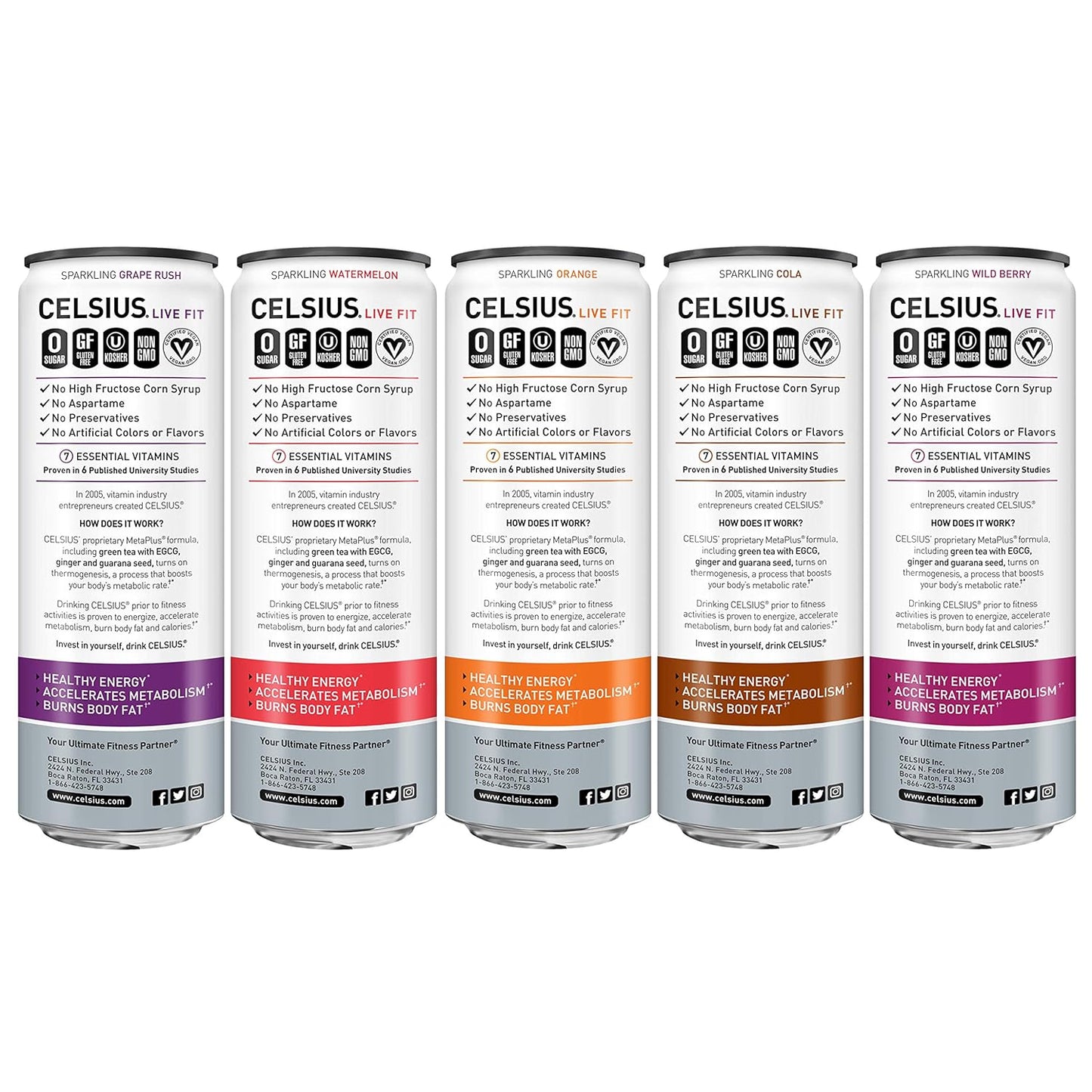 CELSIUS Sparkling Orange, Functional Essential Energy Drink 12 Fl Oz