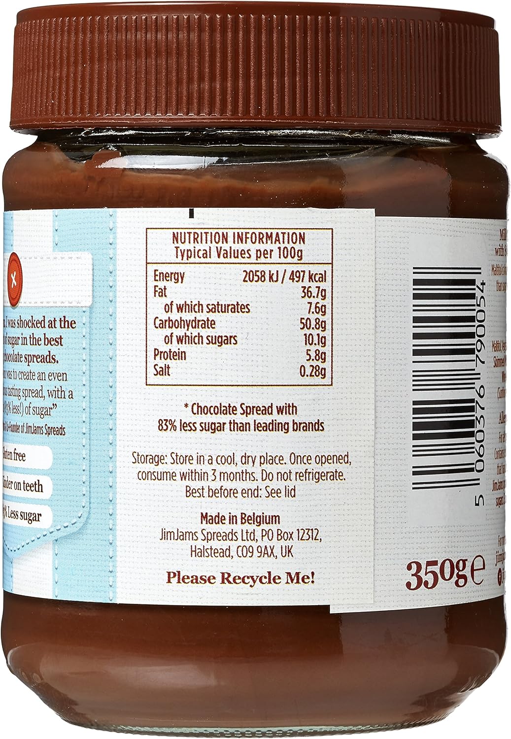 JimJams Milk Chocolate Spread Jar, 350g