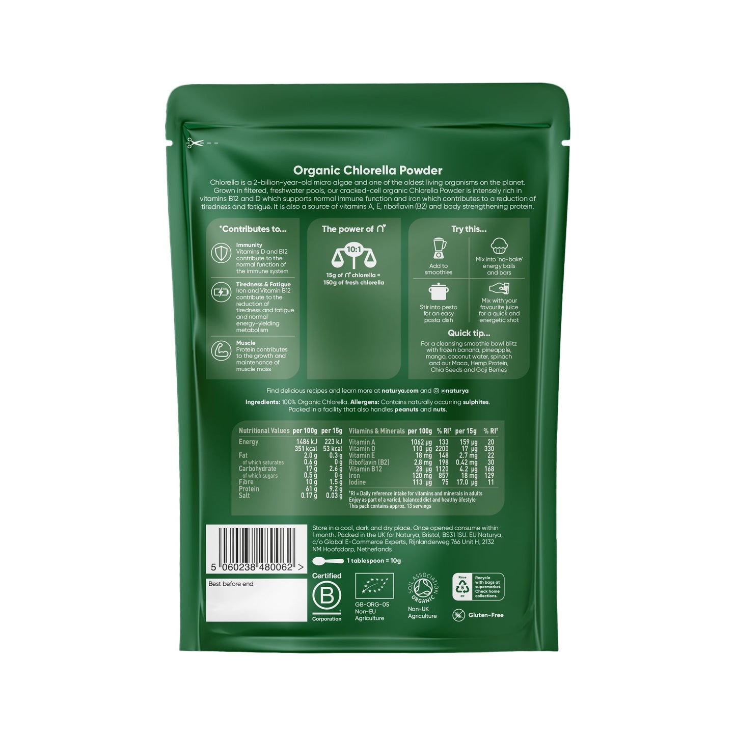 Naturya organic Chlorella powder
