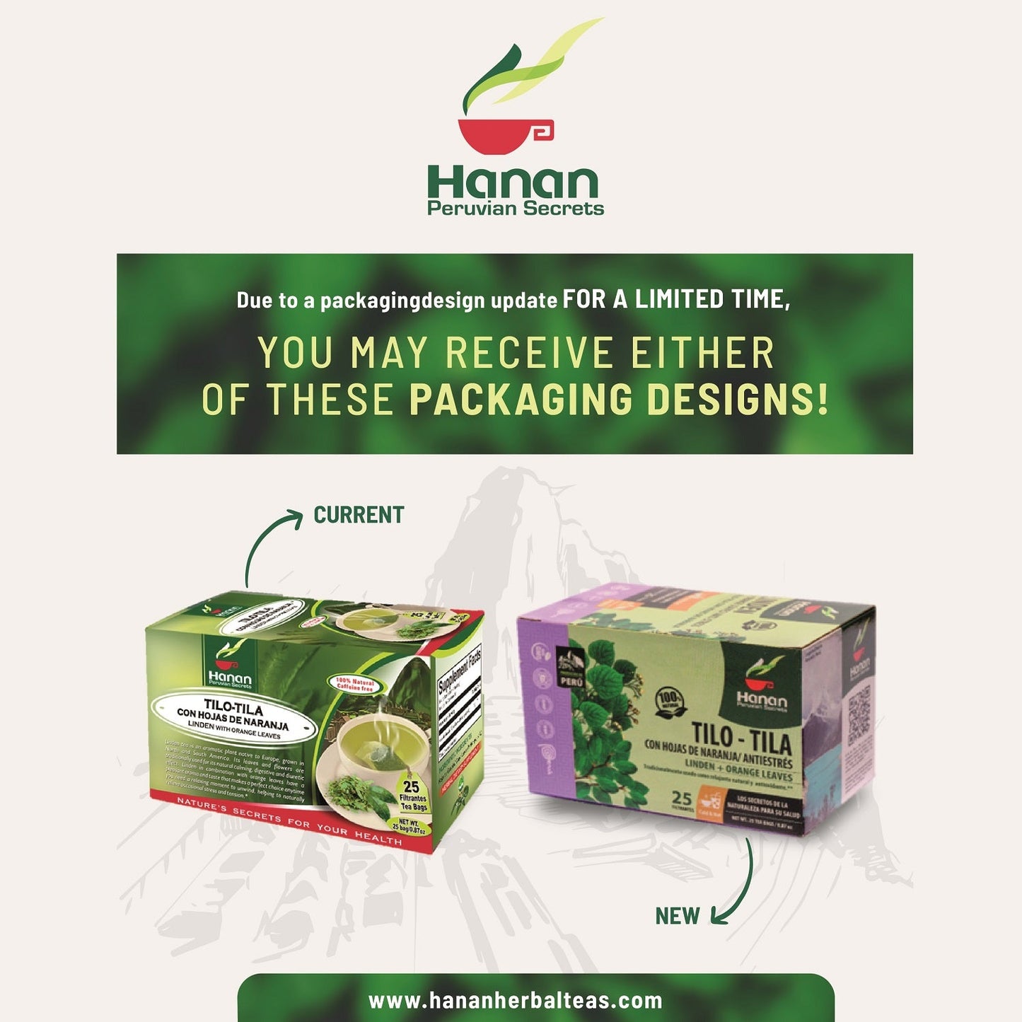 Linden with Orange Leaves Herbal Tea | Tilo - Tila con Hojas de Naranja | 25 Teabags