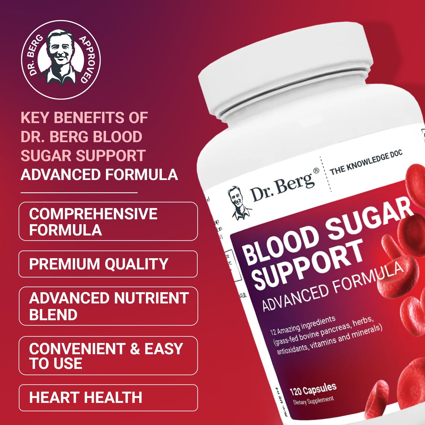 Blood Sugar Support Advanced Formula with Chromium & Potassium 120 - Vegetable Capsules