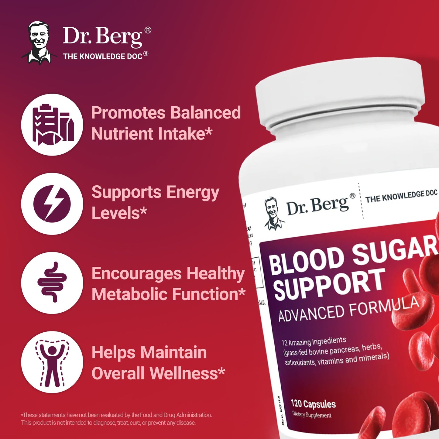 Blood Sugar Support Advanced Formula with Chromium & Potassium 120 - Vegetable Capsules