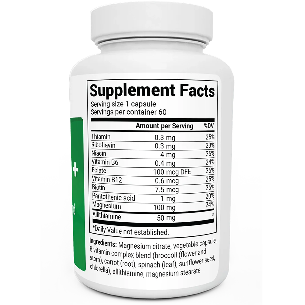 Natural Vitamin B1+ Allithiamine with B Complex Blend - 60 Capsules
