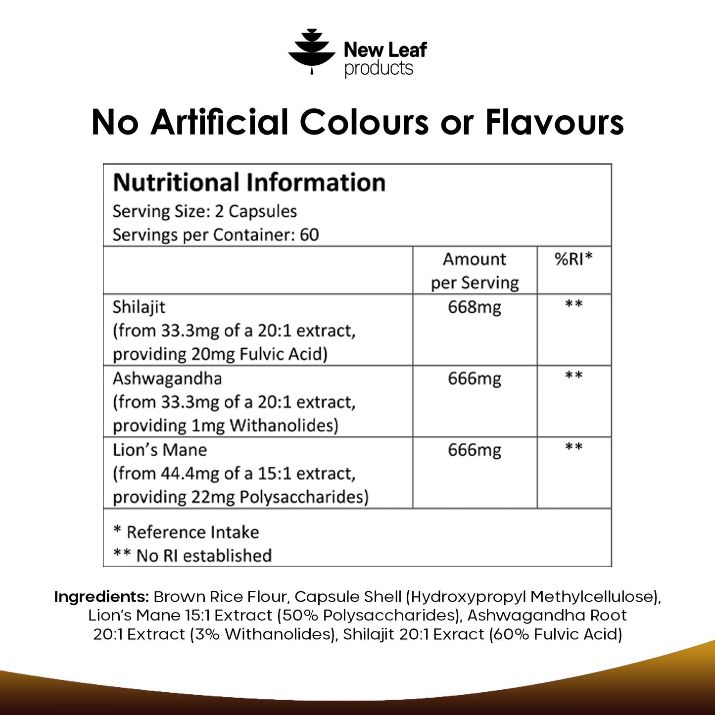 Shilajit, Ashwagandha, Lions Mane Capsules