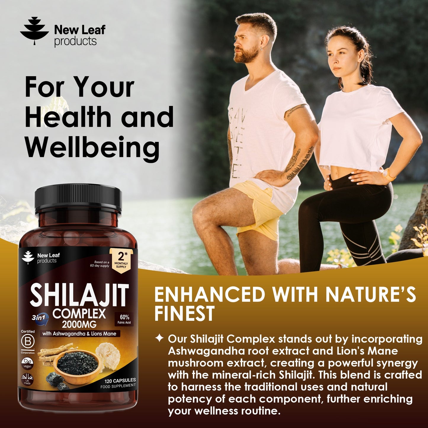 Shilajit, Ashwagandha, Lions Mane Capsules