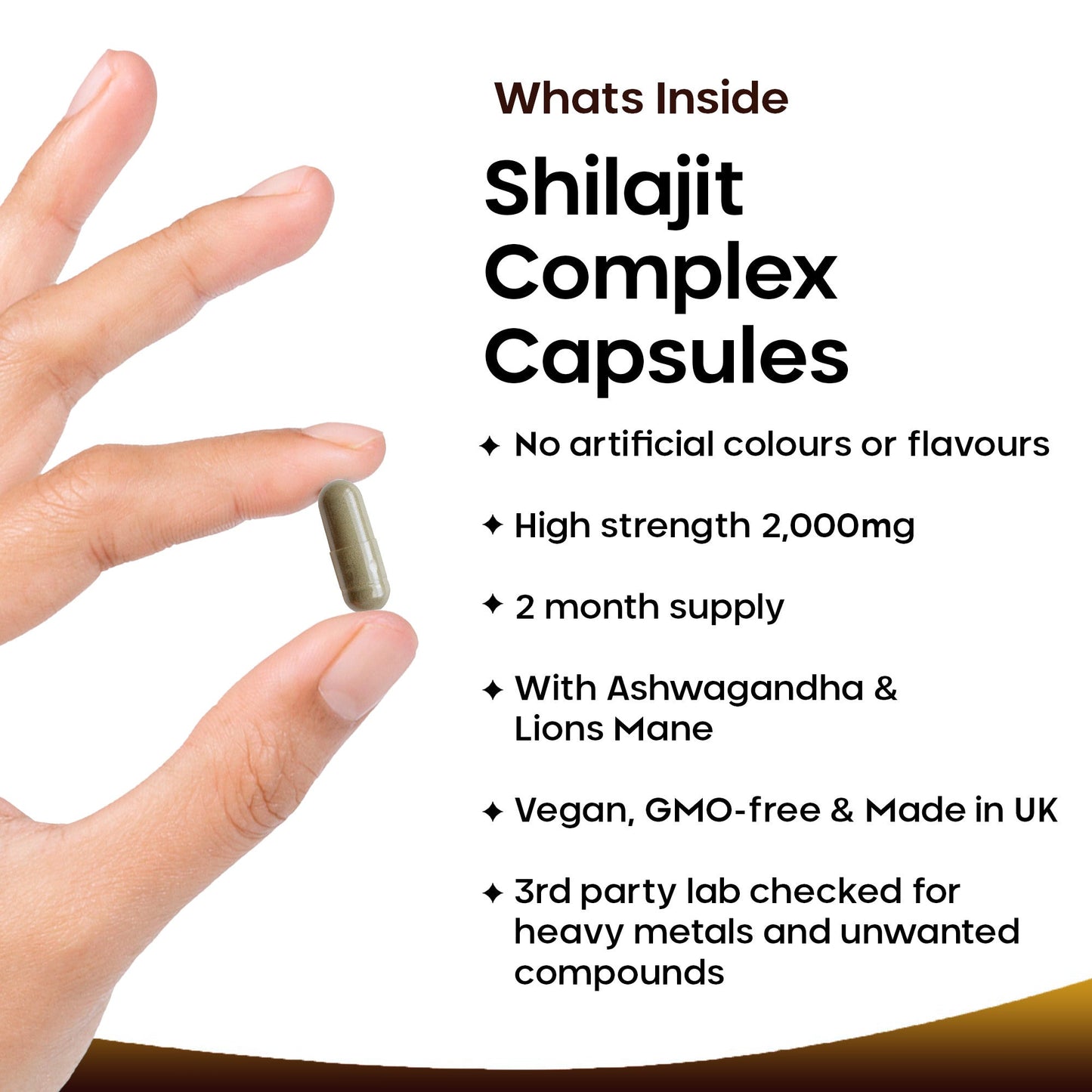 Shilajit, Ashwagandha, Lions Mane Capsules
