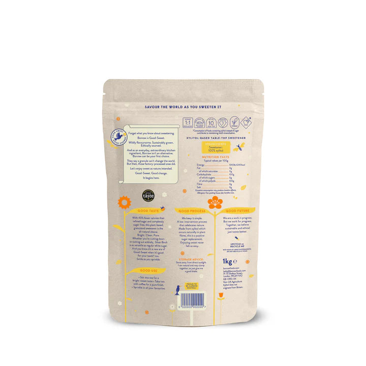 بونرو مُحلي طبيعي من خشب البتولا الفضي 220 جرام