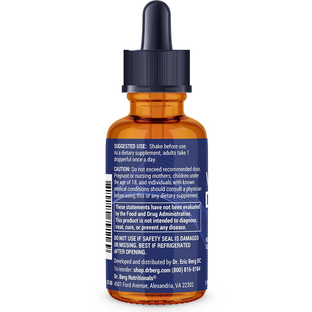 Vitamin D3 and K2 Liquid with MCT Oil – Unflavored – 1 fl oz