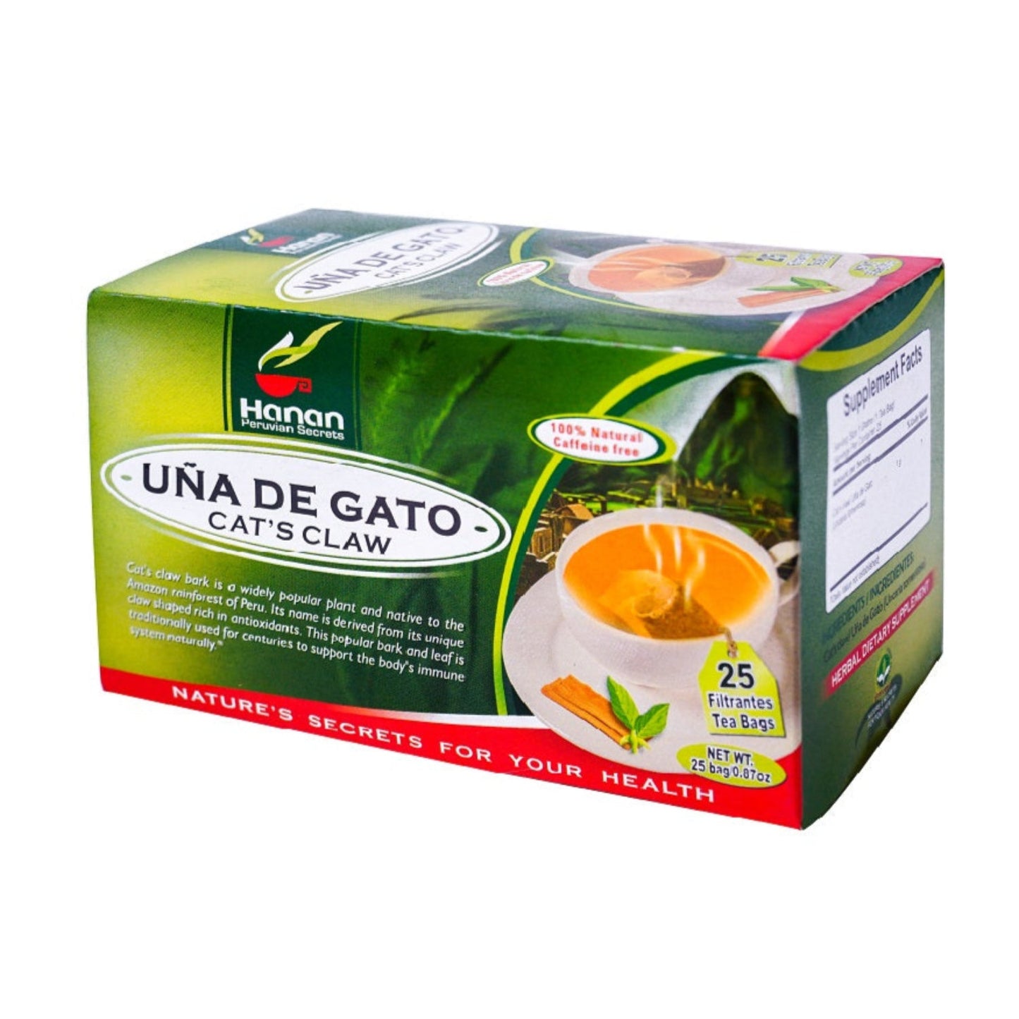 Cat’s Claw Bark Herbal Tea | Una de Gato | 25 Teabags