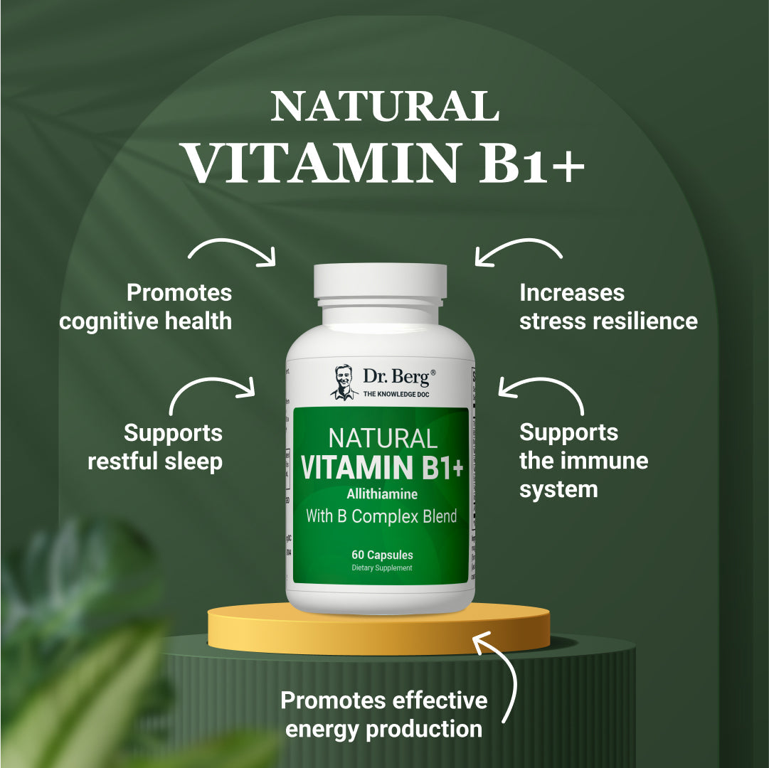 Natural Vitamin B1+ Allithiamine with B Complex Blend - 60 Capsules