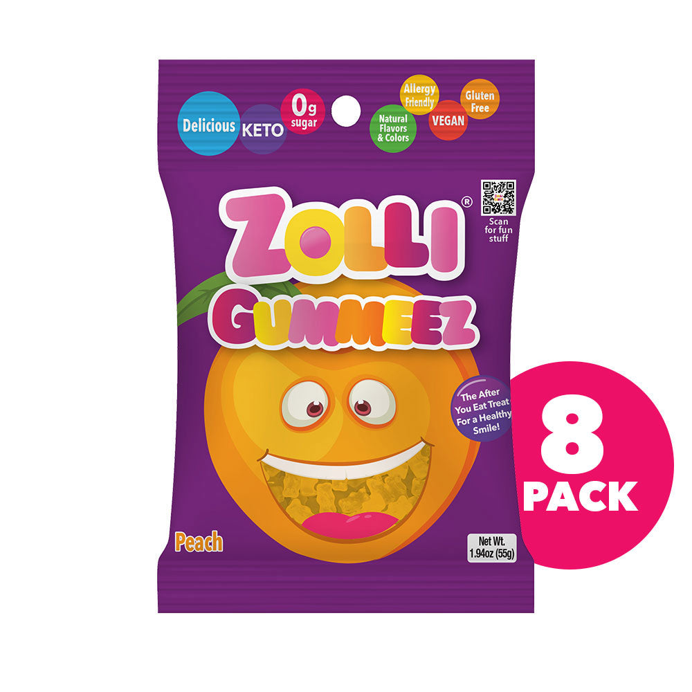 Zolli Gummeez Zero Sugar Peach 1.94oz Bag Gummy Bears