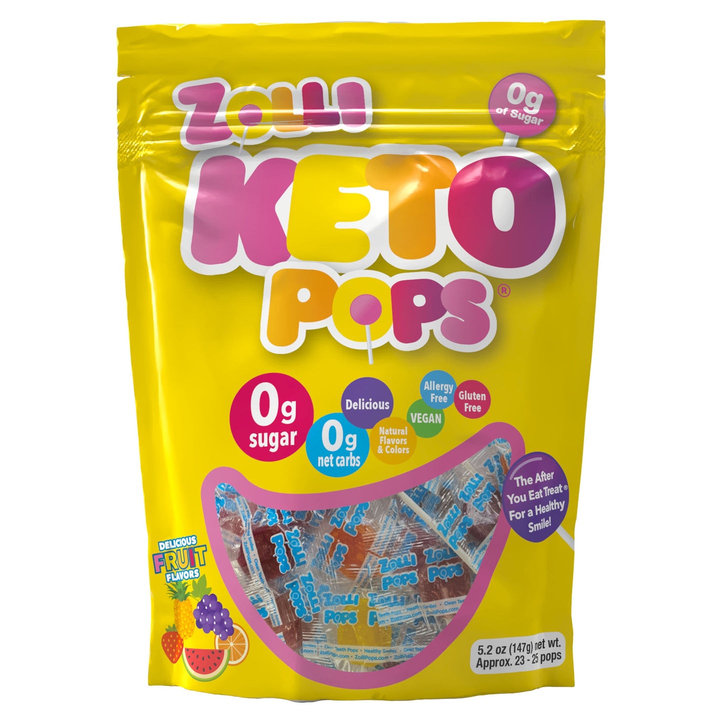 Zolli® KETO Pops Sugar Free Assorted Pouch (2 Sizes)