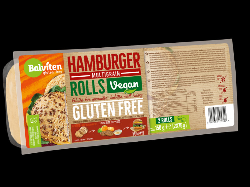 Hamburger multigrain rolls 2x75g. Gluten-free product - Balviten Gluten-Free