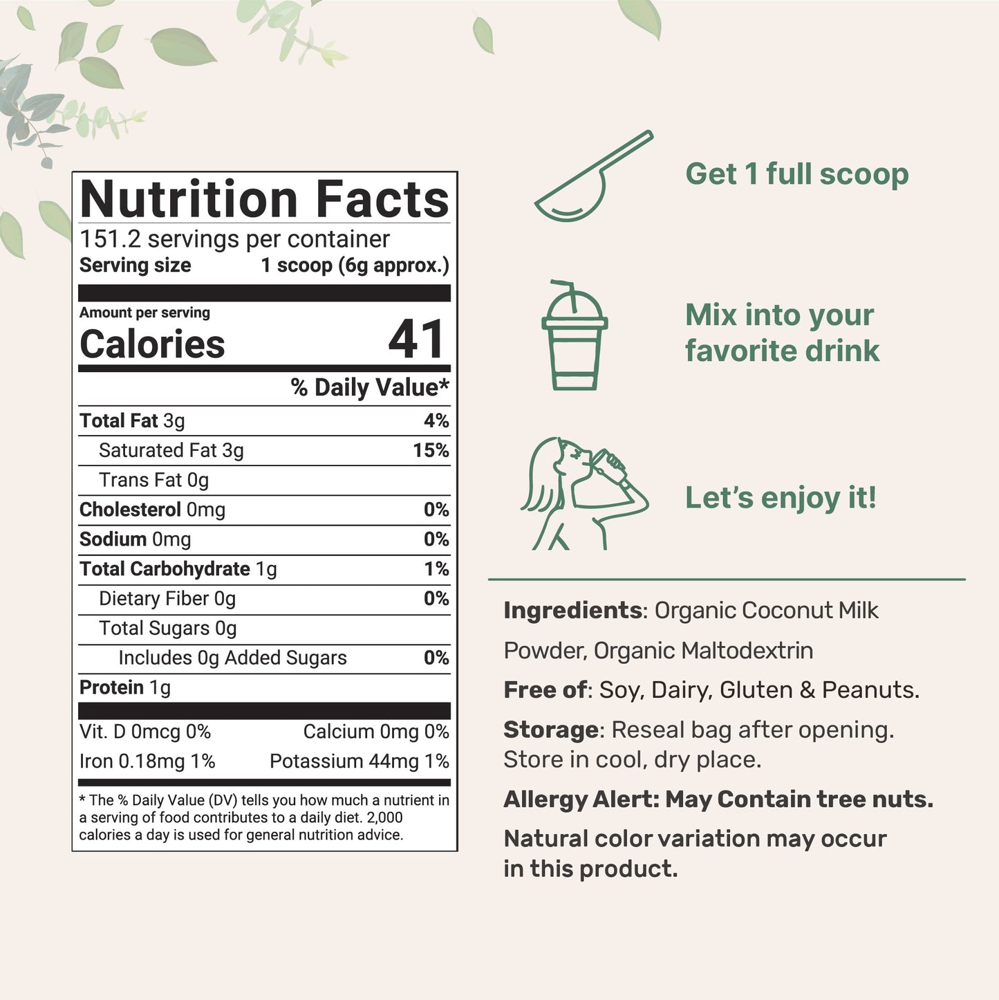 Micro Ingredients Organic Coconut Milk Powder