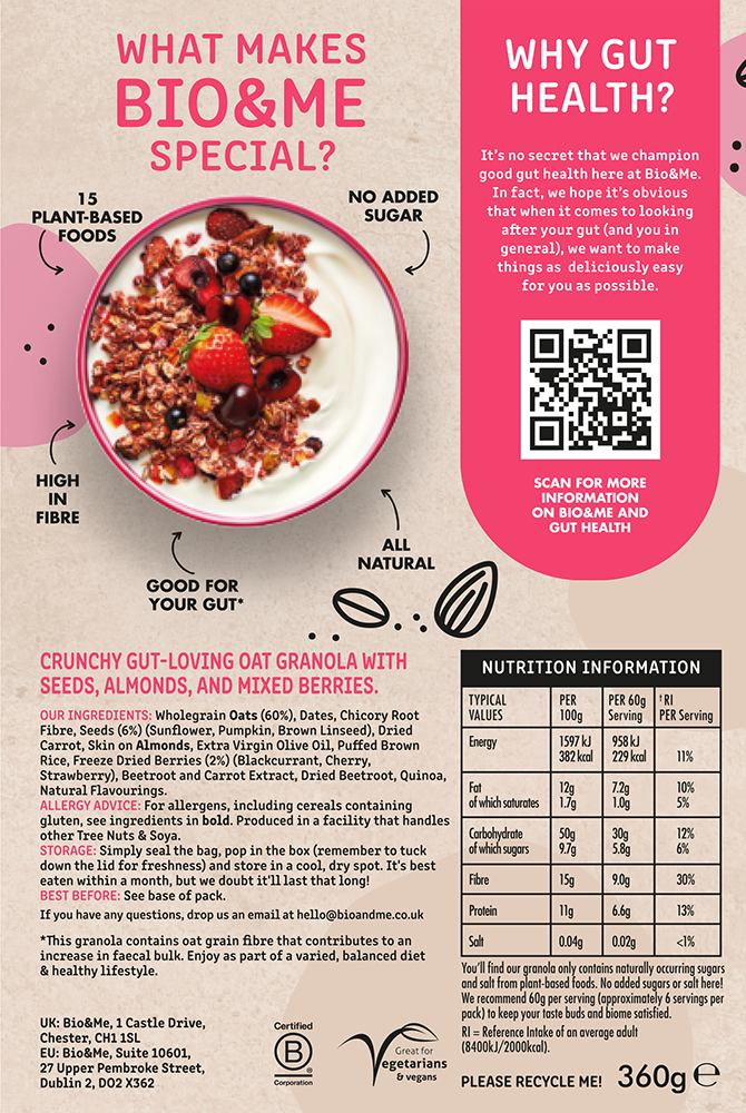 SUPER BERRY GUT-LOVING GRANOLA (360g)