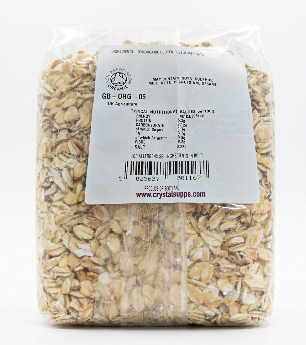 Crystal Organic Gluten-Free Jumbo Oats | 1kg