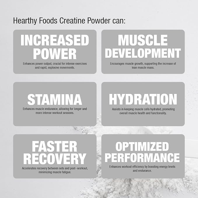 Hearthy Foods Micronized Creatine Monohydrate – Unflavored (500g)