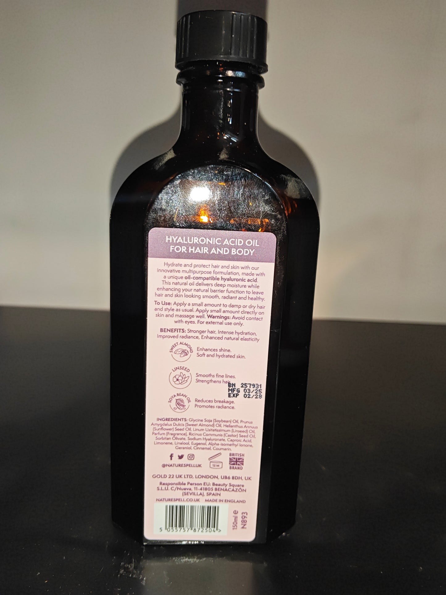 NATURE SPELL NATURAL HYALURONIC ACID OIL 150ML
