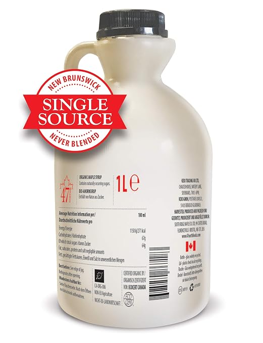 47° North Canadian Organic Maple Syrup Very Dark, 1L, Single Source, Grade