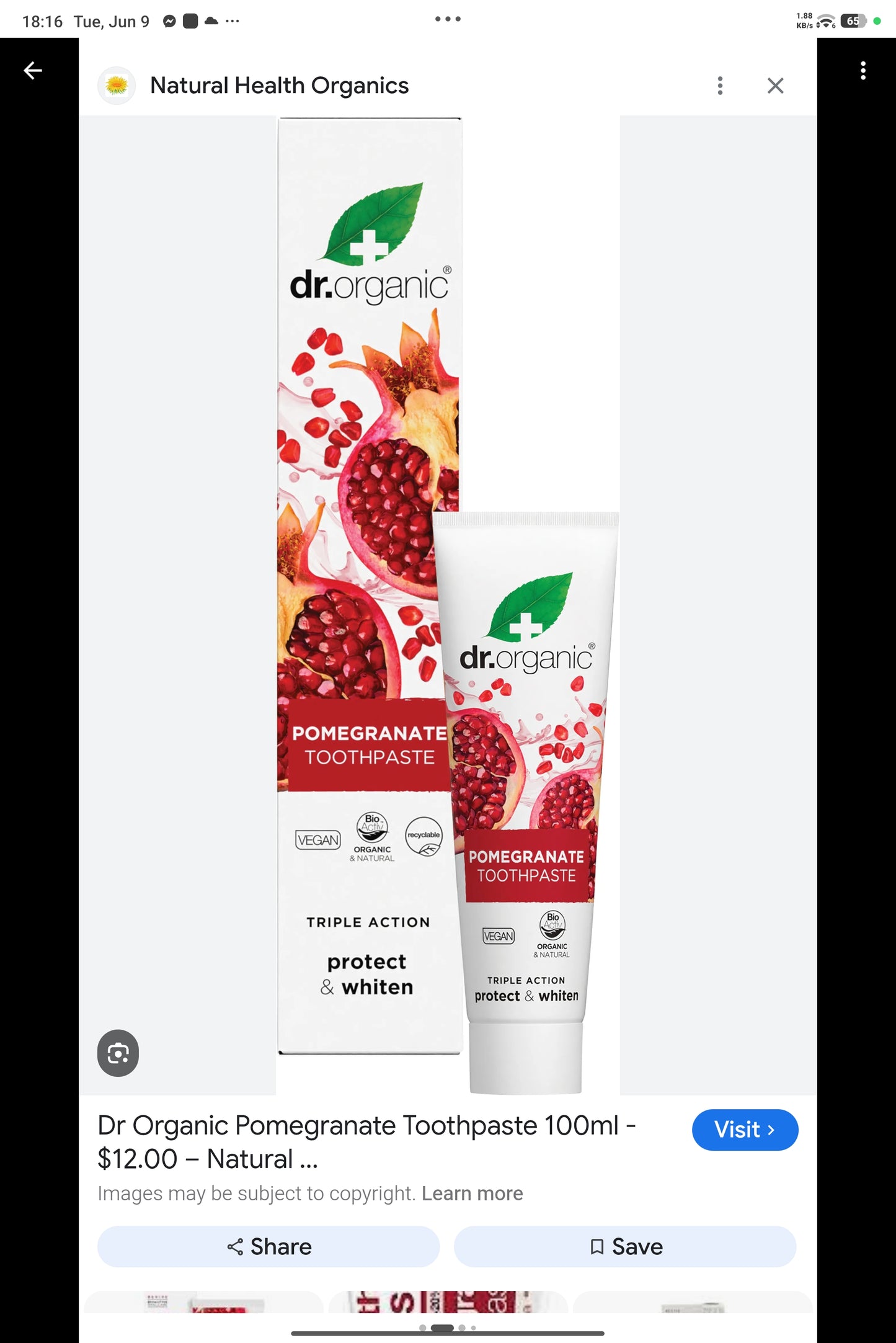 Dr Organic Activated Charcoal Toothpaste, Extra Whitening, Natural, Vegan, Cruelty-Free, Paraben & SLS-Free, Recycled & Recyclable, Organic, 100ml, Packaging may vary