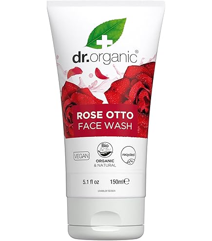 Dr. Organic Rose Otto Face Scrub | Deep Exfoliation, Aids in Healthy Aging, Promotes Radiant Glowy Skin, Vegan, Certified Organic, Natural, 125 mL / 4.2 fl oz