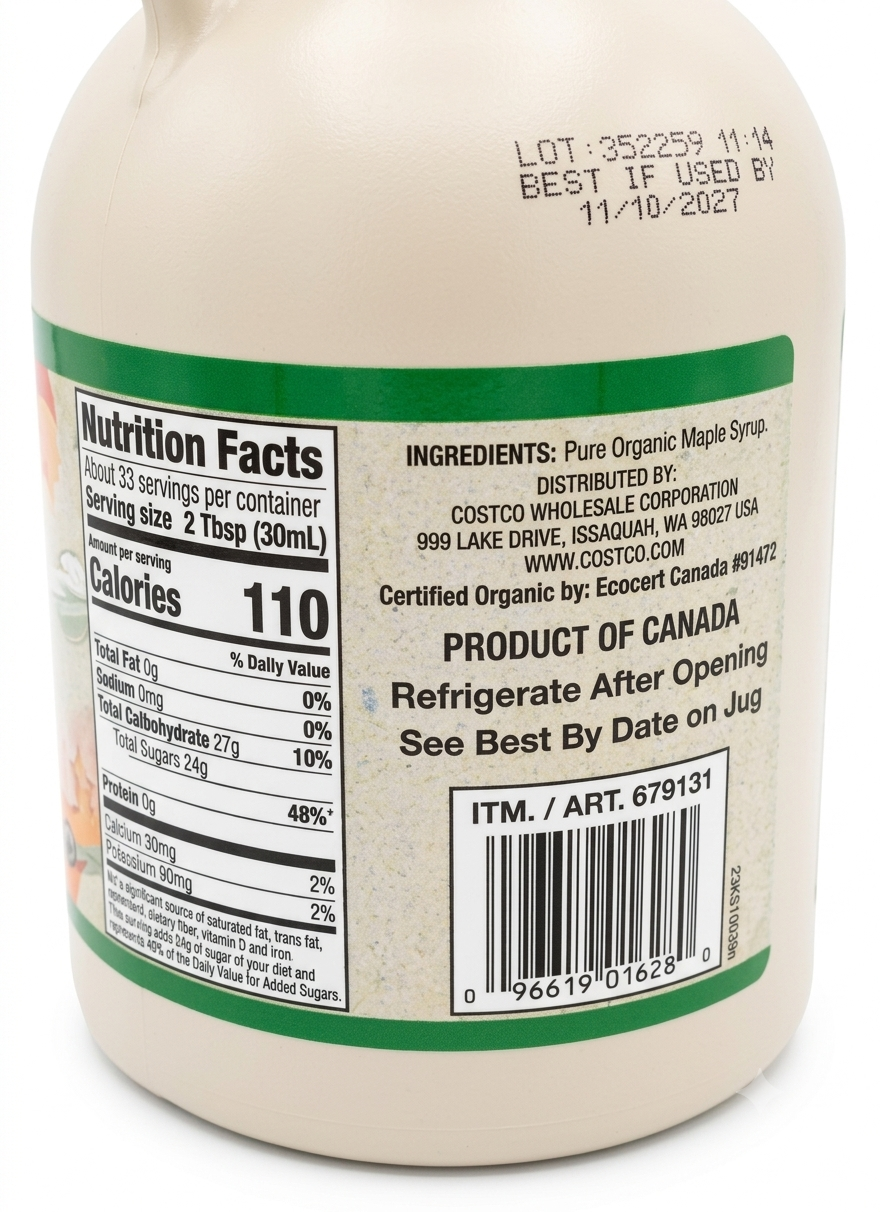 Kirkland Signature Organic Pure Maple Syrup, 33.8 oz