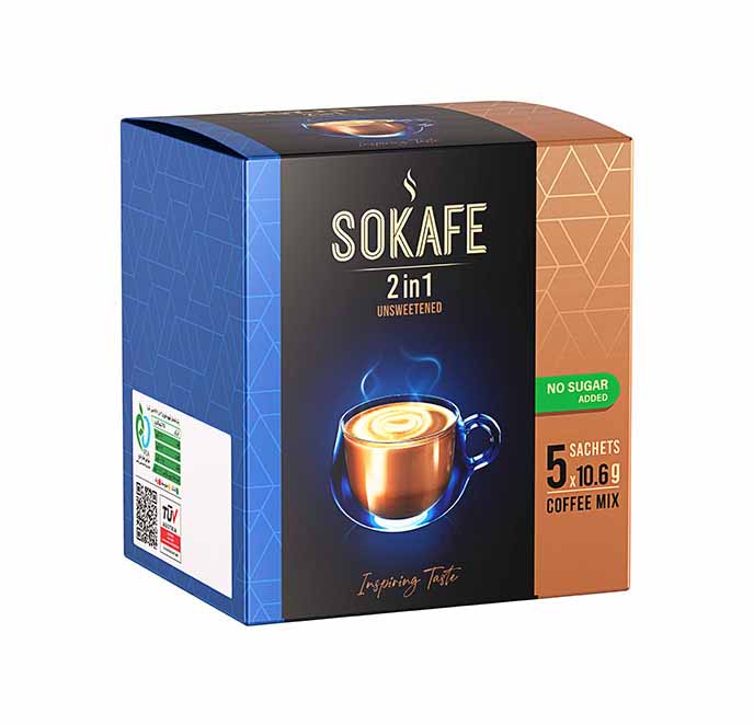 SOKAFE 2 in 1 Unsweetened Coffee Mix 5*10.6g