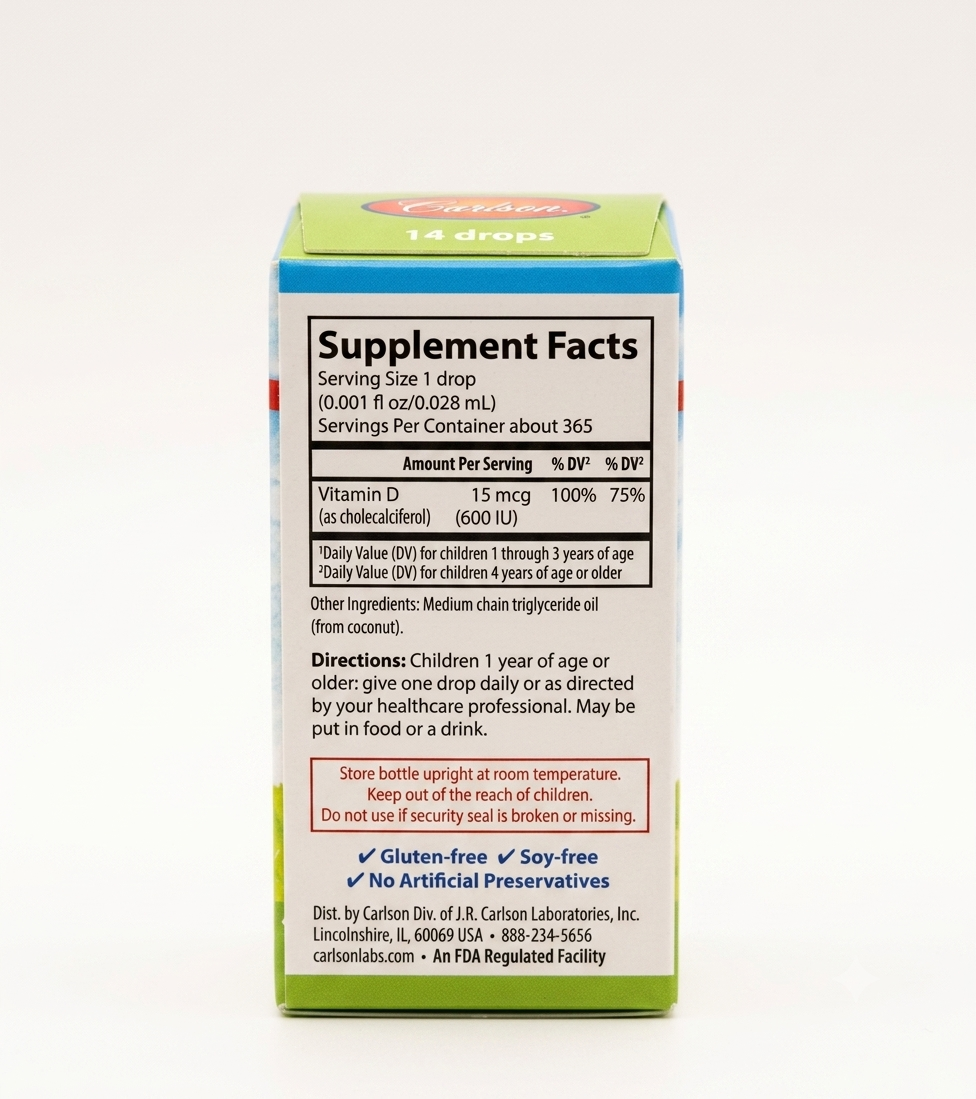 Carlson, Kid's Super Daily D₃. 15mcg(600iu)per drop