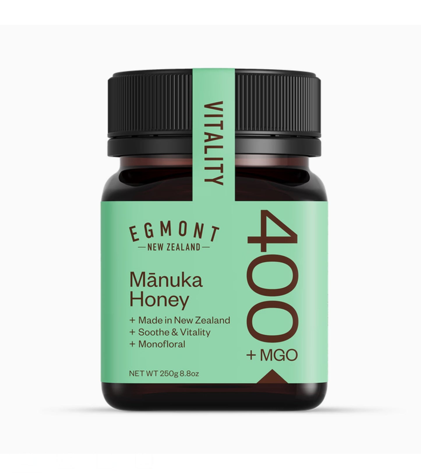 Egmont Honey Mānuka Honey 400+ MGO 250g | Certified MGO Content | Raw Honey 100% Natural | Made in New Zealand