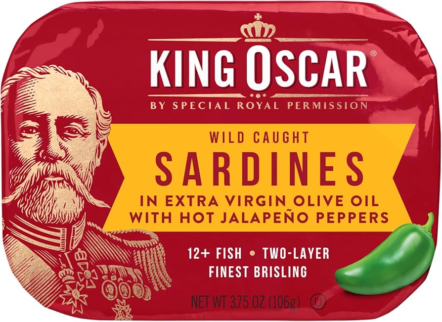 King Oscar Sardines in Water, 4.23 Ounce Cans (Pack of 1( Packaging May Vary), Skinless & Boneless, Wild Caught Canned Sardines, Low Sodium