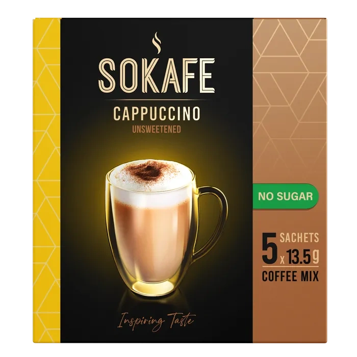 SOKAFE Unsweetened Cappuccino Coffee Mix 5*13.5g