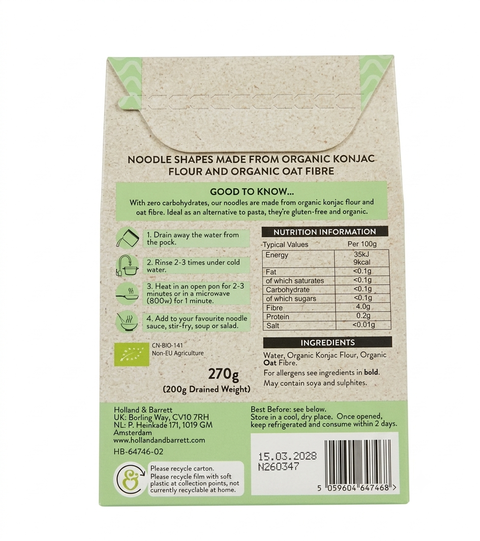 Holland & Barrett Zero Carb noodles 270g
