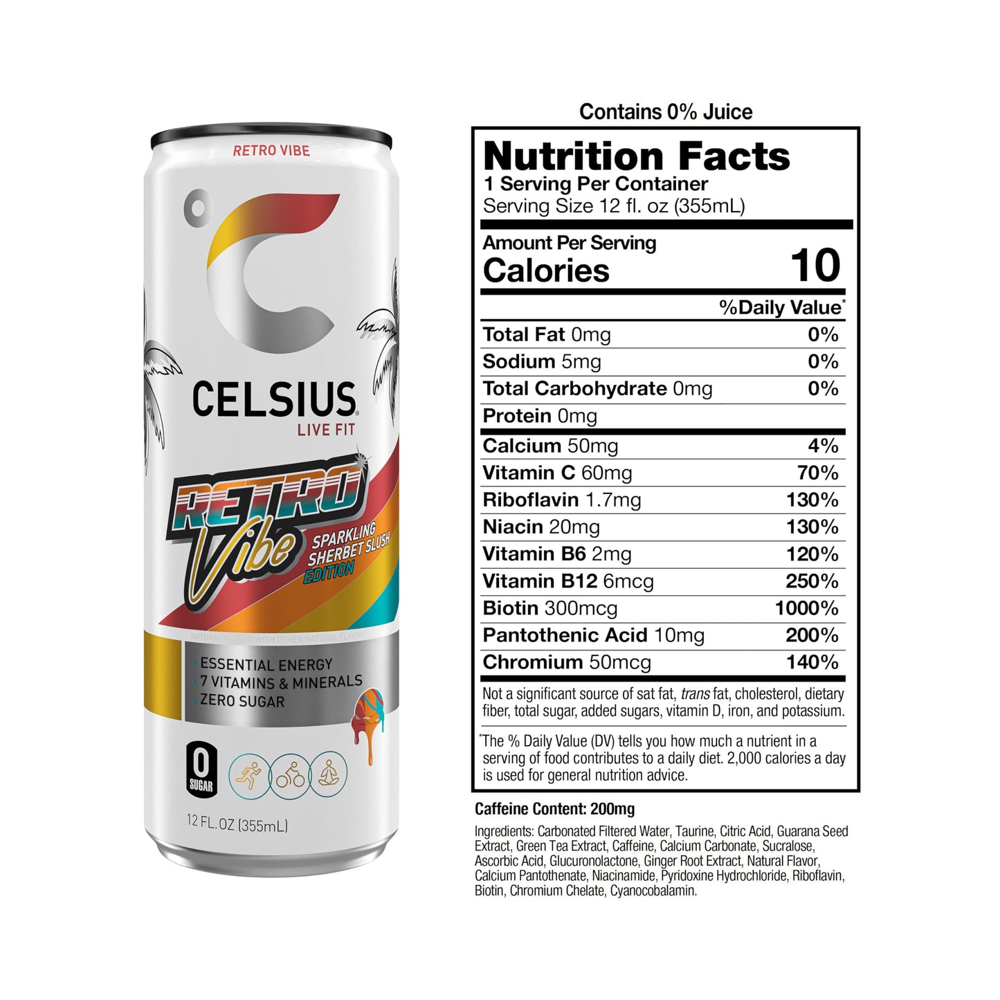 CELSIUS Sparkling Orange, Functional Essential Energy Drink 12 Fl Oz