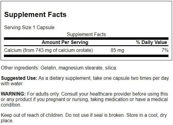 Swanson Calcium Orotate 85 Milligrams, 60 Capsules